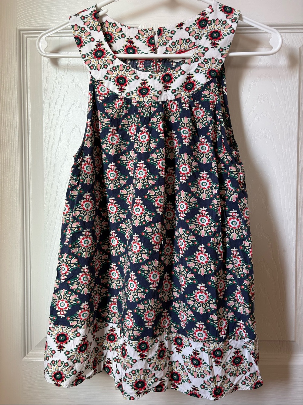 Boden Navy Floral Sleeveless Boho Tank Top